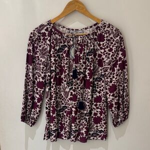 Just Bellina 100% viscose floral Print Women's Top SZ SMALL NWT
